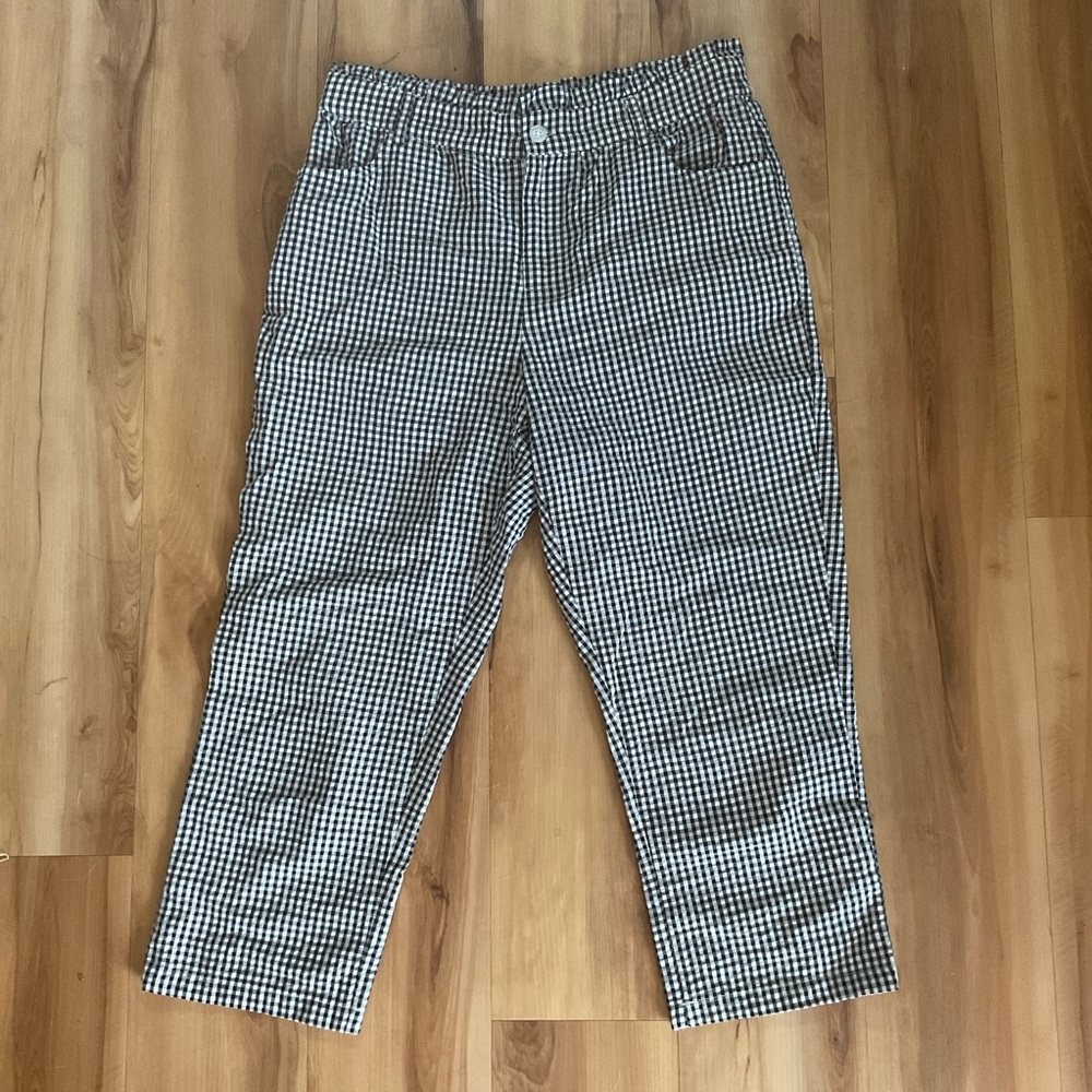 Sincerely Jules Black and White Checkered Cropped Pants